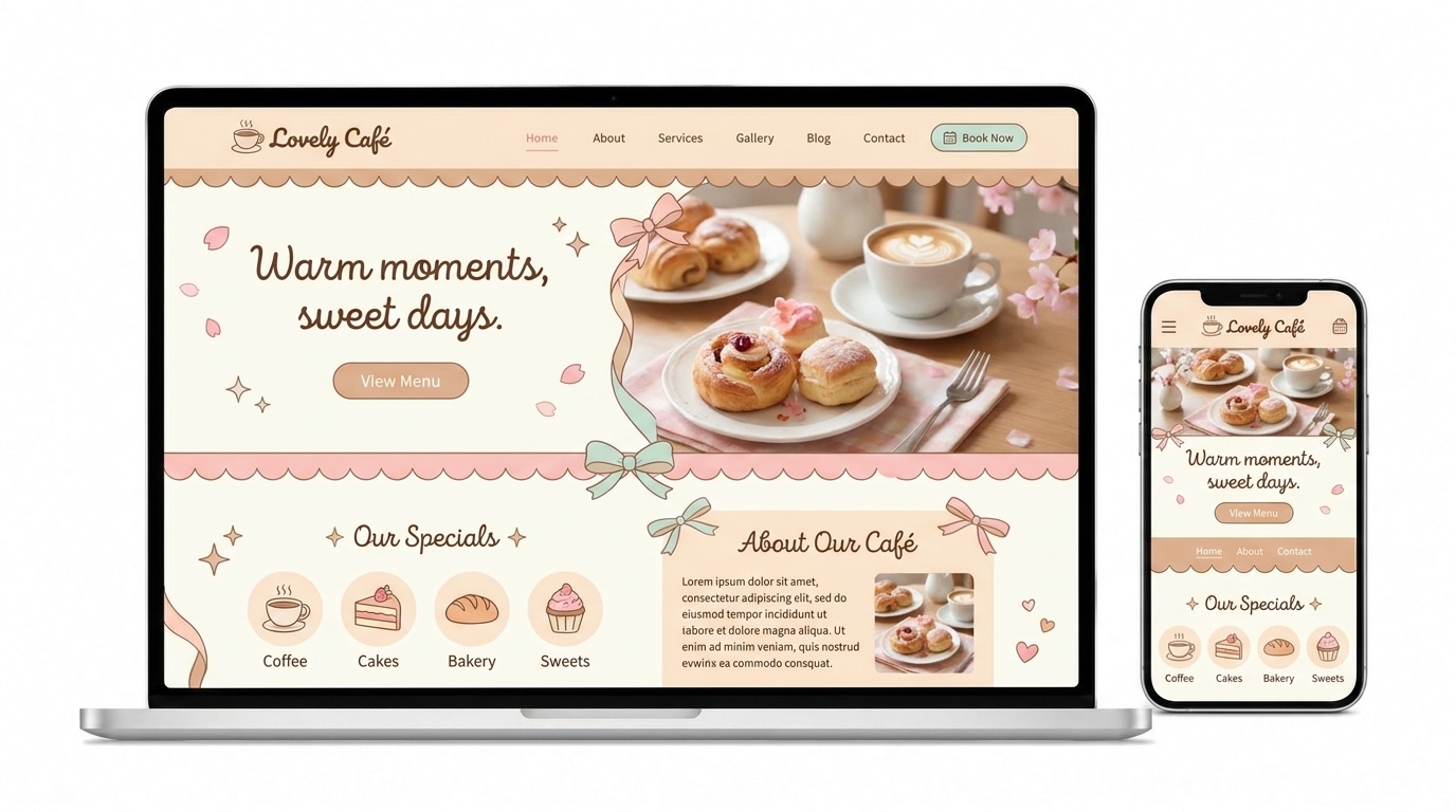 Cute Café Website Example
