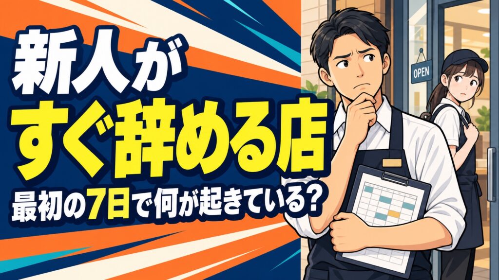 新人スタッフがすぐ辞める店舗で最初の7日間に見直すこと